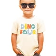 thumbnail image 1 of Dino Four Birthday Shirt for Boys & Girls Dinosaur 4th Birthday Party Tshirt for Kids Natural Shirt 5-6, 1 of 5