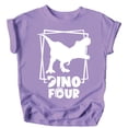 thumbnail image 1 of Dino Four Square Dinosaur 4th Birthday Shirts for Baby Toddler & Youth Boys & Girls Purple Shirt 5-6, 1 of 1