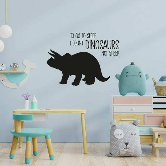 Dino Go To Sleep Dinosaur Life Postive Quote Cartoon Wall Sticker Art Decal Girls Boys Room Bedroom Nursery Kindergarten House Fun Home Decor Stickers Wall Art Vinyl Decoration Size (35x40 inch)