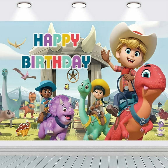 Dino Ranch Background Backdrop Taspestry Birthday Post Banner Party Supplies Wall Decor