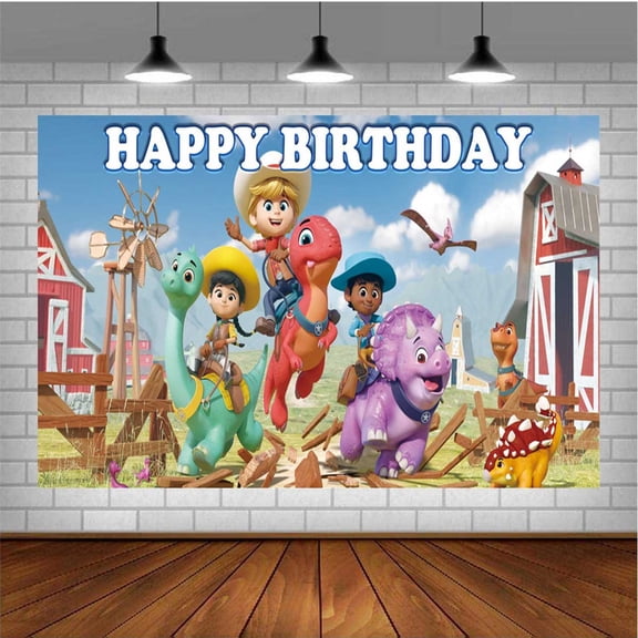 Dino Ranch Banner Poster Wall Decor Birthday Backdrop Background Party Supplies Taspestry