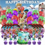 Dino Ranch Birthday Party Supplies Balloons Paper Plates Decoration Cake Topper Decor Tableware Banner Backdrop