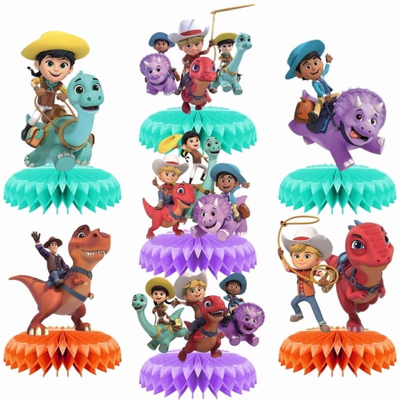 Dino Ranch Honeycomb Centerpieces Table Toppers Decorations for Birthday Party Decor Supplies