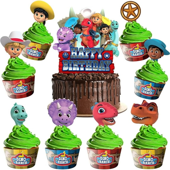 Dino Ranch Party Supplies - Cake Topper Set