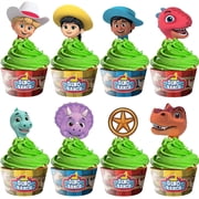 Dino Ranch Party Supplies - Cupcake Toppers and Wrappers