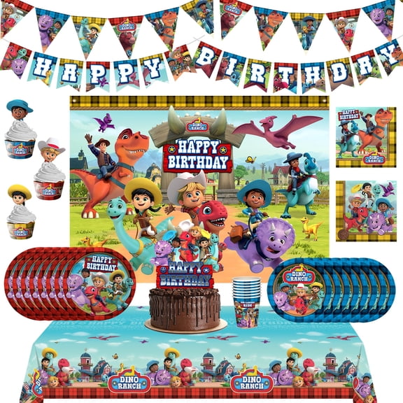 Dino Ranch Party Supplies Ultimate Set for 16 Guests