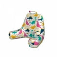 thumbnail image 1 of Dino Reading Pillow Cover, Rhythmic Colorful Dinosaurs on Plain Background, Unstuffed Printed Bed Rest Case from Soft Fabric, XL Size, Multicolor, by Ambesonne, 1 of 4