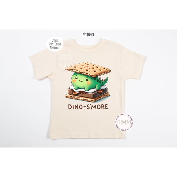 Dino S'More Toddler T-Shirt, Funny Camping Toddler T-Shirt, Funny Dinosaur Kid Toddler T-Shirt, Dinosaur Toddler T-Shirt, Kid Camping Toddler T-Shirt, TODDLER SHORT SLEEVE TEE BELLA CANVAS 3001T