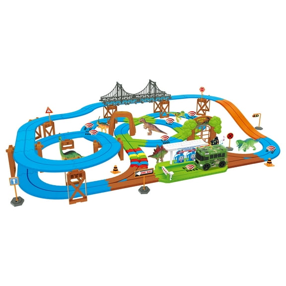 Dino Safari Galaxy Flex-Track 115 Piece With Intelli-Bus