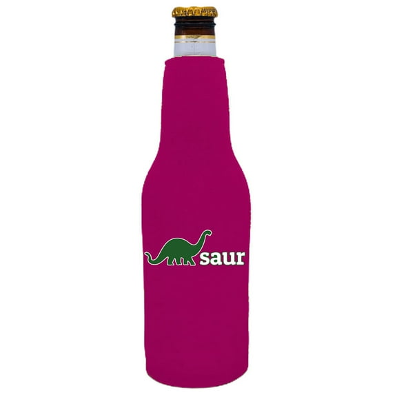 Dino-Saur Beer Bottle Coolie (Magenta)
