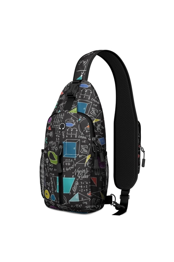 Dino Skeleton Pattern Sling Backpack – Retro Style, Breathable Padding, Anti-theft Design – Fossil Aesthetic Travel Bag
