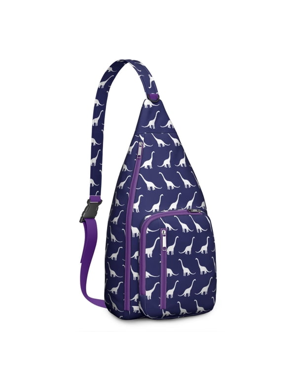 Dino Skeleton Print Sling Backpack- Tactical Shoulder Bag for Men & Women (Durable & Water-Resistant)