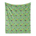 thumbnail image 1 of Dino Soft Flannel Fleece Throw Blanket, Jurassic Sketch and Cartoon Style Various Dinosaur Breeds in Happy Colors, Cozy Plush for Indoor and Outdoor Use, 70" x 90", Sea Green Multicolor, by Ambesonne, 1 of 5