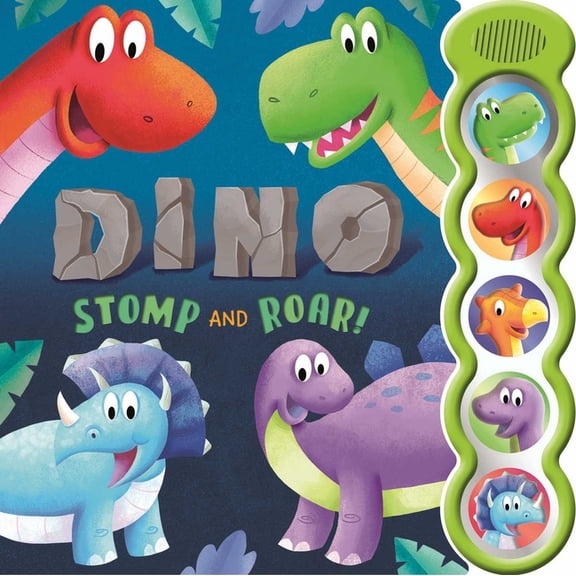 Dino Stomp and Roar: With 5 3D Sound Buttons, (Board Book)