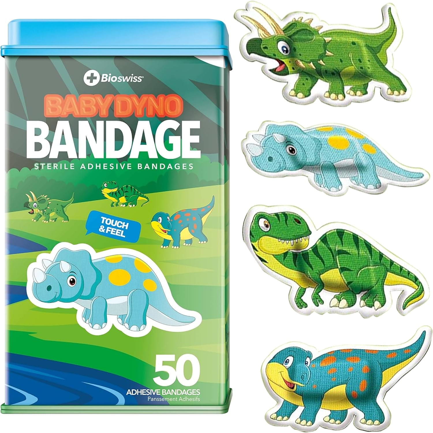 Dino TRex Bandages Latex Free, Sterile Wound Care for Babies Cute