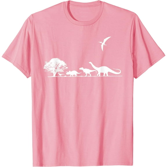Dino Team Dinosaurs Prehistoric Unisex T-Shirt for Men Women Kids,Light Pink Color,Size 4XL