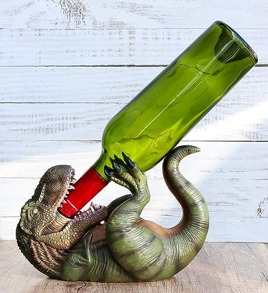 Dino Wino Prehistoric Dinosaur Thirsty TRex Wine Bottle Holder 9.25