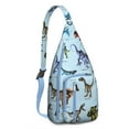 thumbnail image 1 of Dino World Crossbody Sling&nbsp;- Artistic Dinosaur Print Shoulder Bag (Organized), 1 of 4