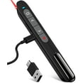 DinoFire USB C Rechargeable Presentation Remote with Red Light,Wireless