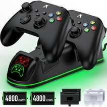 DinoFire Xbox Controller Charging Station with 2x4800mWh Rechargeable Battery Packs, Xbox Series X Controller Charger for Xbox Series X|S/Xbox one/Elite