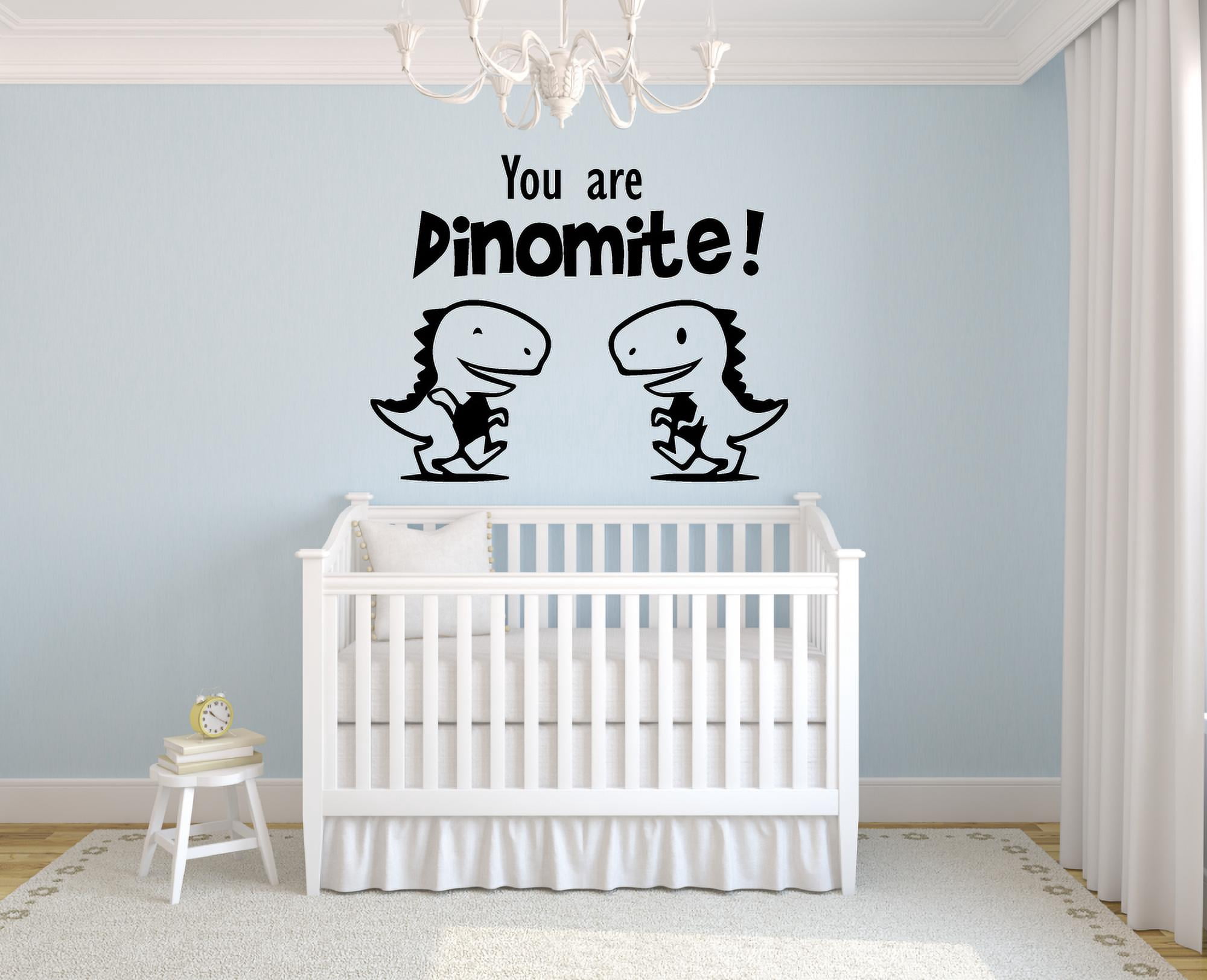 Dinomite Cute T-Rex Rex Tyrannosaurus Dinosaur Wall Sticker Art Decal for Girls Boys Kids Room Bedroom Nursery Kindergarten House Fun Home Decor Stickers Wall Art Vinyl Decoration Size (27x30 inch)