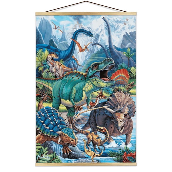 Dinos by Jenny Newland Poster - Officially Licensed - 24" x 36" with Poster Hanger Natural Color
