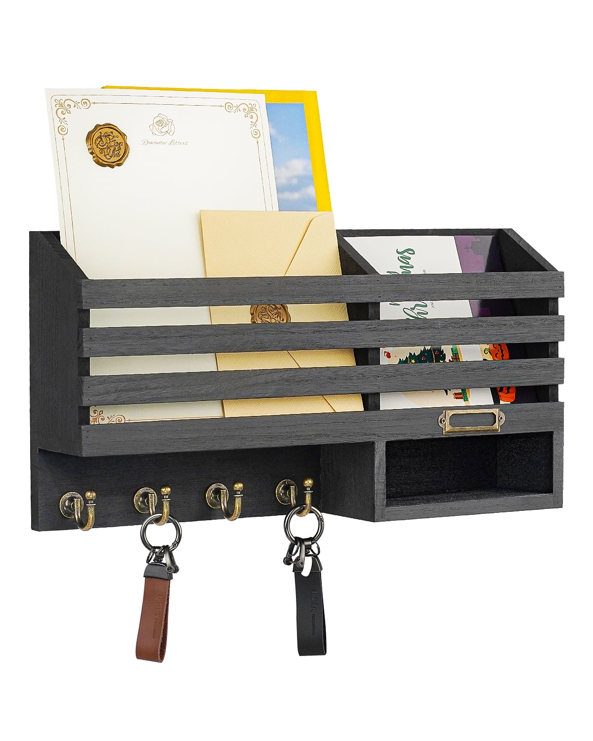 Dinosam Mail and Key Holder for Wall, Key Rack and Mail Organizer with