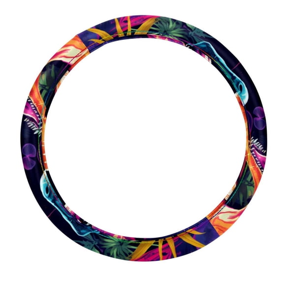 Dinosaur 14.5 Inch Printing PVC Leather Auto Accessories Steering Wheel Covers Car Wheel Covers Steering Wheel Cover