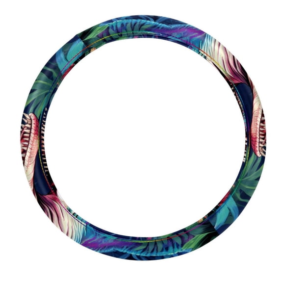 Dinosaur 14.5 Inch Printing PVC Leather Car Wheel Cover Steering Wheel Cover Steering Wheel Covers Auto Accessories