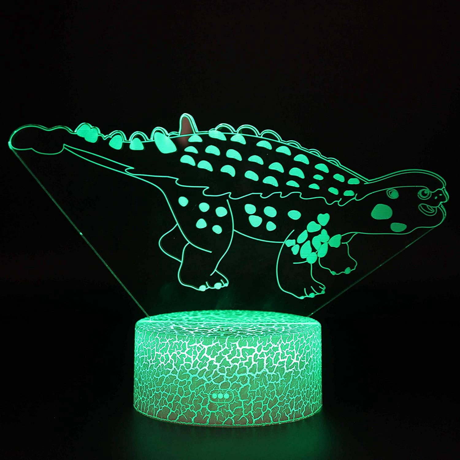 Dinosaur 3D Night Light 16 Color Change Lamp Acrylic Flat ABS Base USB Charger Home Decoration Toy Brithday Kid Children Gift