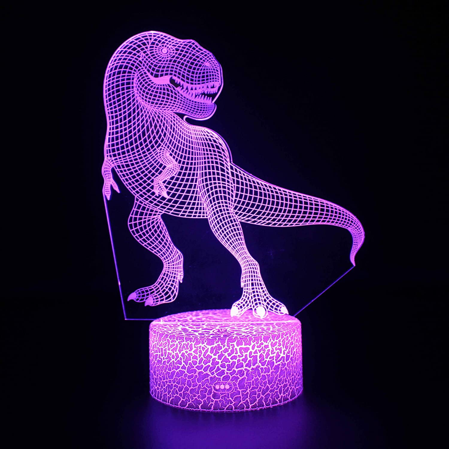 Dinosaur 3D Night Light 16 Color Change Lamp Acrylic Flat ABS Base USB Charger Home Decoration Toy Brithday Kid Children Gift