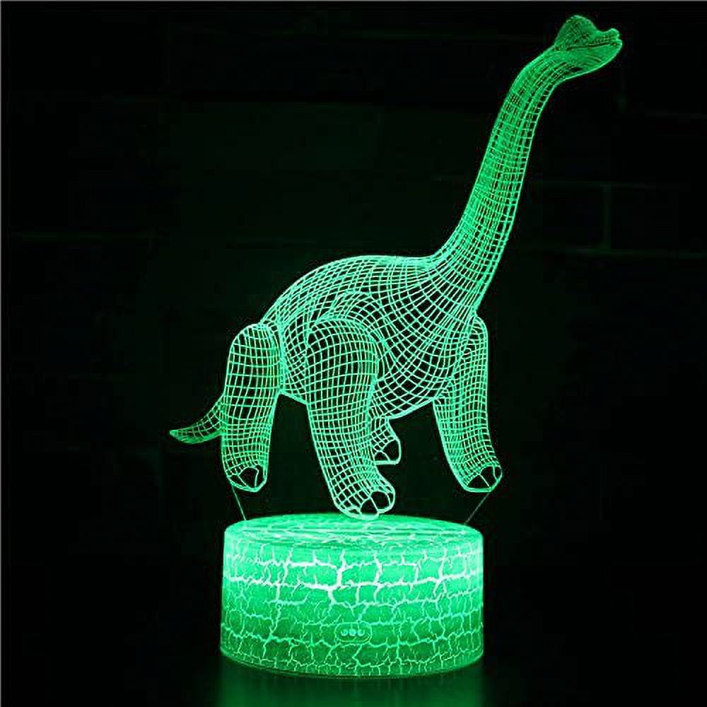 Dinosaur 3D Night Light 16 Color Change Lamp Acrylic Flat ABS Base USB Charger Home Decoration Toy Brithday Kid Children Gift