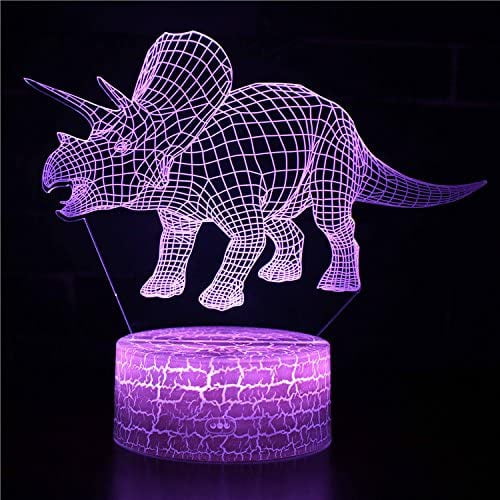 Dinosaur 3D Night Light 16 Color Change Lamp Acrylic Flat ABS Base USB Charger Home Decoration Toy Brithday Kid Children Gift