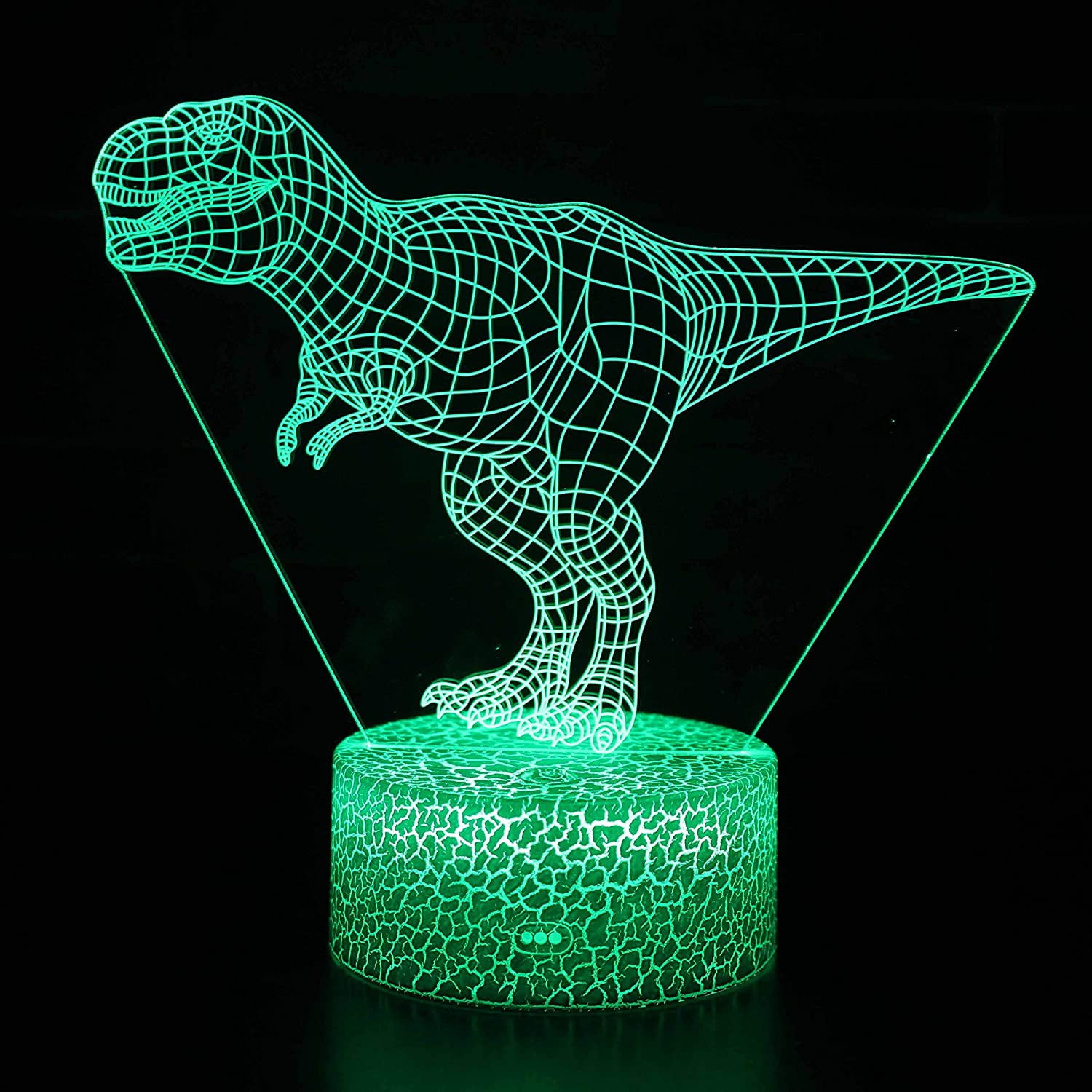 Dinosaur 3D Night Light 16 Color Change Lamp Acrylic Flat ABS Base USB Charger Home Decoration Toy Brithday Kid Children Gift