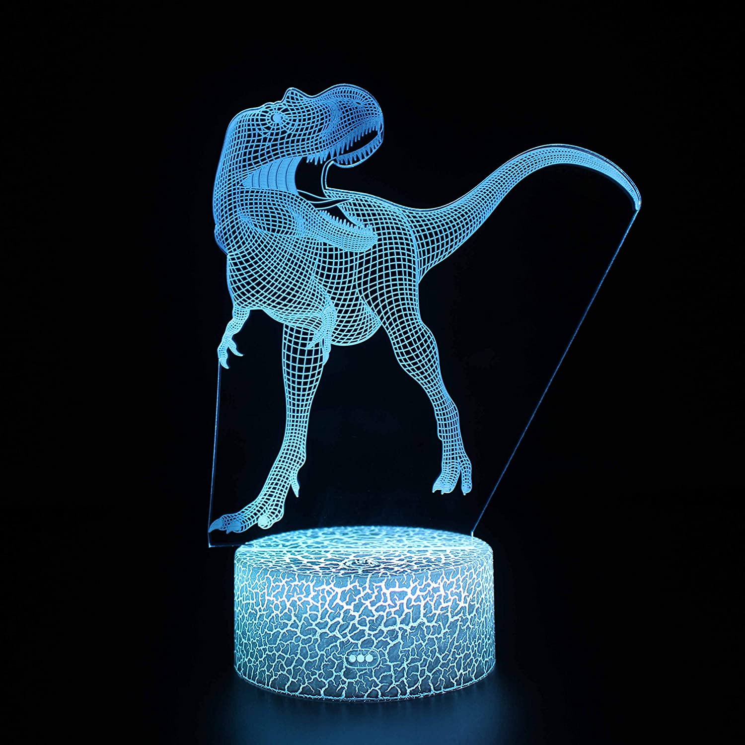 Dinosaur 3D Night Light 16 Color Change Lamp Acrylic Flat ABS Base USB Charger Home Decoration Toy Brithday Kid Children Gift