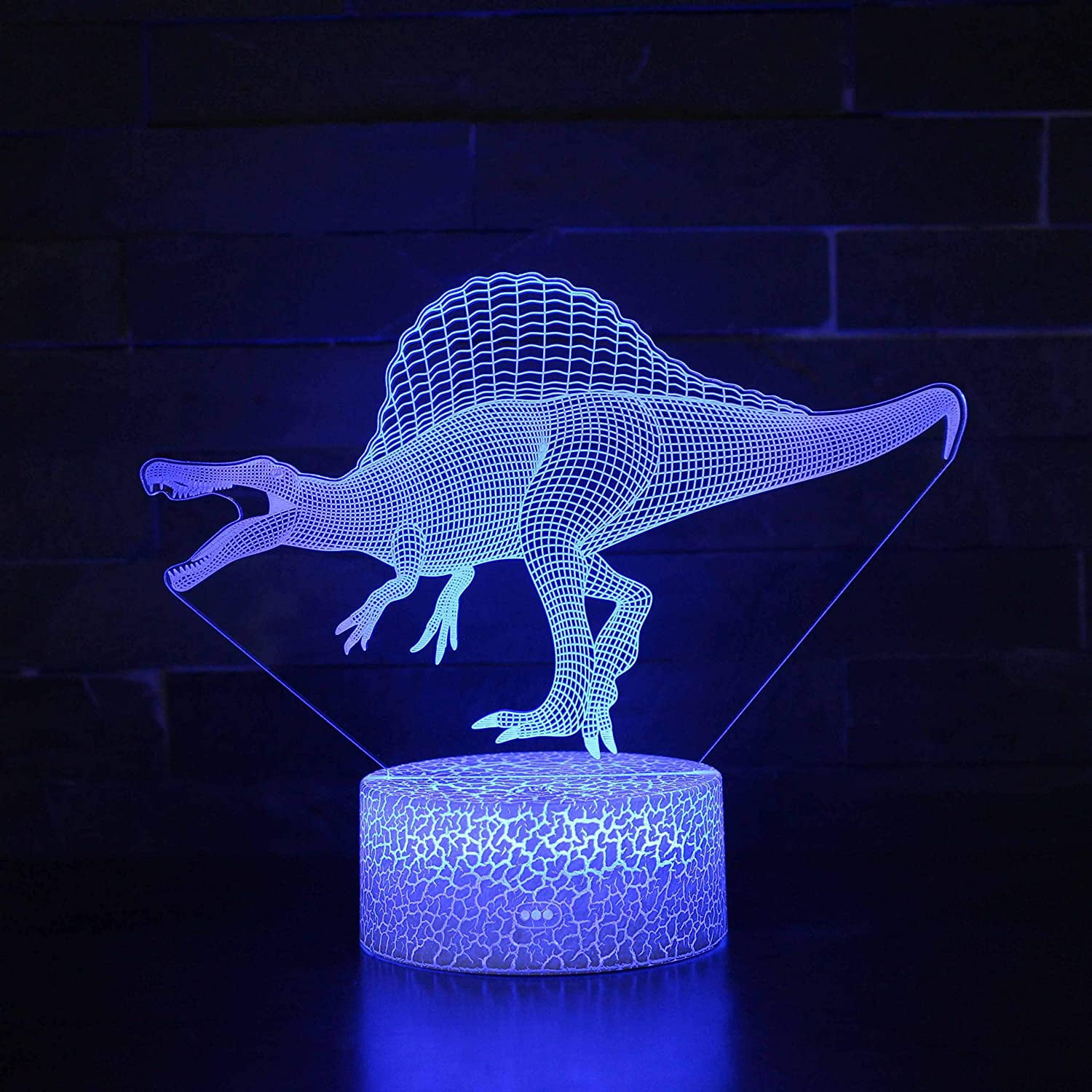Dinosaur 3D Night Light 16 Color Change Lamp Acrylic Flat ABS Base USB Charger Home Decoration Toy Brithday Kid Children Gift