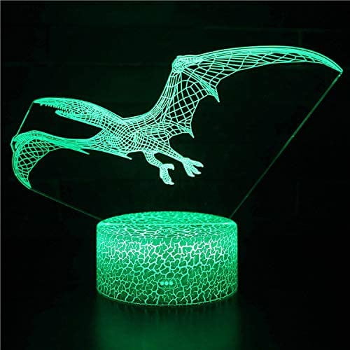 Dinosaur 3D Night Light 16 Color Change Lamp Acrylic Flat ABS Base USB Charger Home Decoration Toy Brithday Kid Children Gift