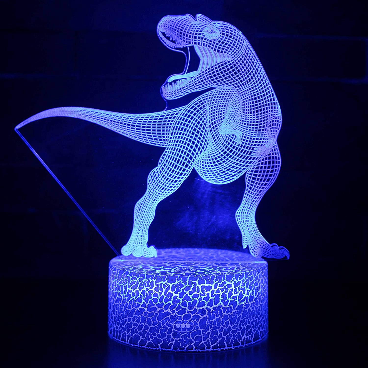 Dinosaur 3D Night Light 16 Color Change Lamp Acrylic Flat ABS Base USB Charger Home Decoration Toy Brithday Xmas Kid Children Gift