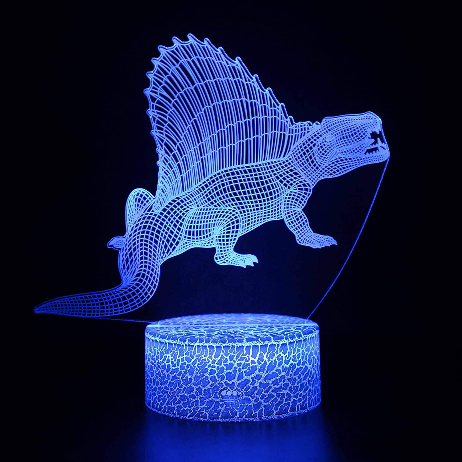 Dinosaur 3D Night Light 16 Color Change Lamp Acrylic Flat ABS Base USB Charger Home Decoration Toy Brithday Xmas Kid Children Gift