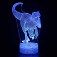 thumbnail image 1 of Dinosaur 3D Night Light 16 Color Change Lamp Acrylic Flat ABS Base USB Charger Home Decoration Toy Brithday Xmas Kid Children Gift, 1 of 5