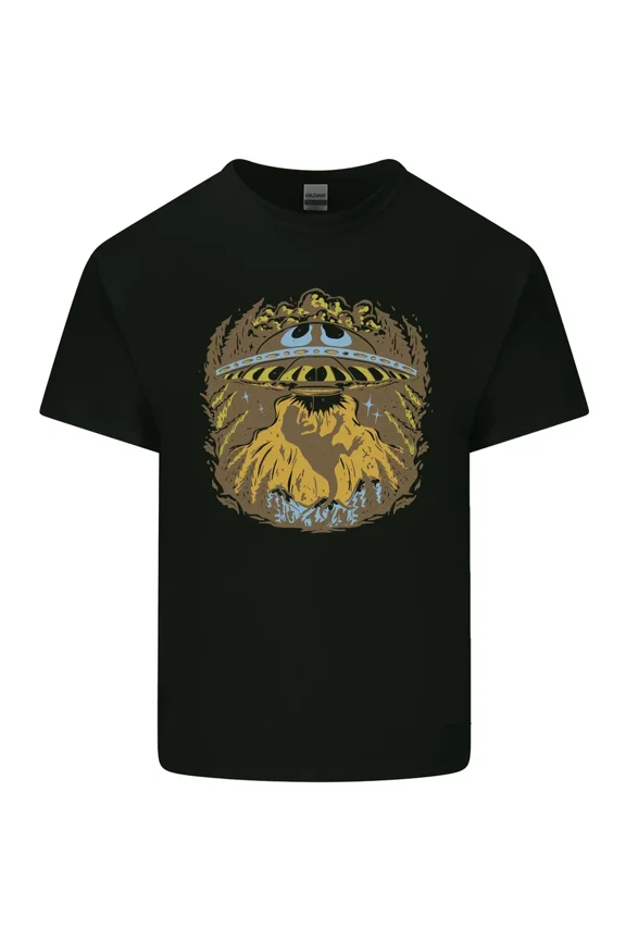 Dinosaur Abduction Aliens UFO T Rex Sci Fi Humor Light Cotton Tee Shirt,for unisex up to 5XL