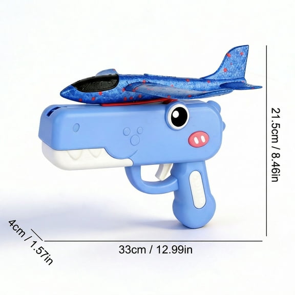 Dinosaur Airplane Toys With Launcher, Glider Catapult Plane Toy, Outdoor Flying Toys For Kids Holidays, Birthdays Gifts,Blue