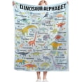thumbnail image 1 of Dinosaur Alphabet Blanket Jurassic Park Blanket Educational Learning Gift for Kids Boys Dinosaur Lovers Super Soft Flannel Throw Blanket for Sofa Camping Travel Home Decor,60"x80"for Full/Queen, 1 of 6