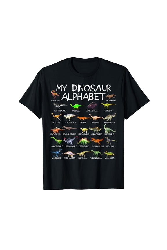 Dinosaur Alphabet Dino ABC For Kids Boys Men Women Dinosaur T-Shirt