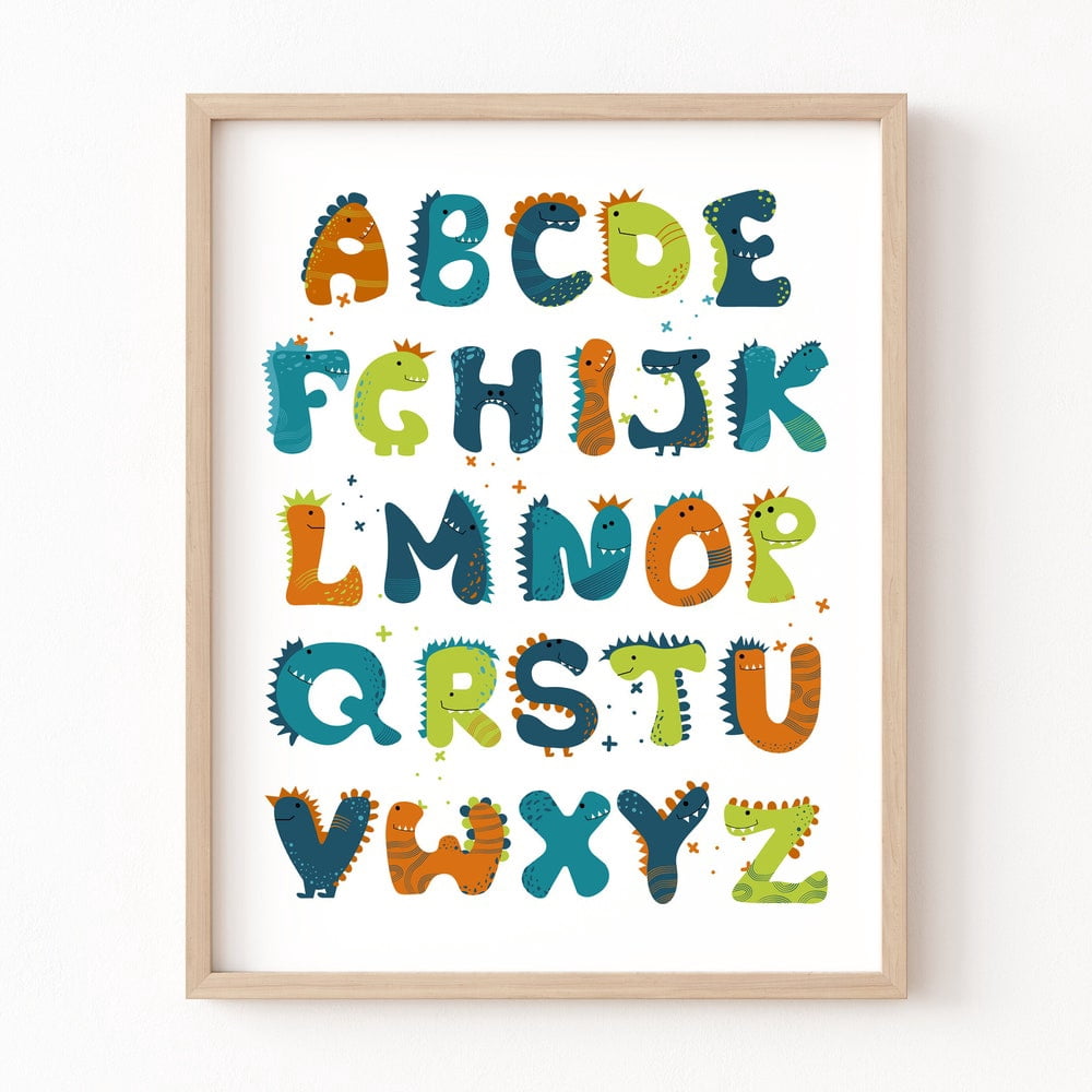 Dinosaur Alphabet Playroom Wall Art Dinosaur Decor Boy Room Decor Nursery Dinosaur Wall Art Playroom Poster Alphabet Poster Abc Print Wall Art