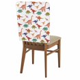 thumbnail image 1 of Dinosaur Animal Chair Covers Set of 1 Red Green Purple Pink Dinosaur Abstract Chair Back Covers Stretch Removable Washable Slipcovers Protector for Dining Room Kitchen Party Decor, 1 of 9