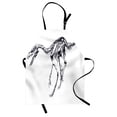thumbnail image 1 of Dinosaur Apron Skeleton Prehistoric Wild Animal Raptor Predator Bones Extinct Species Archeology, Unisex Kitchen Bib Apron with Adjustable Neck for Cooking Baking Gardening, Black White, by Ambesonne, 1 of 3
