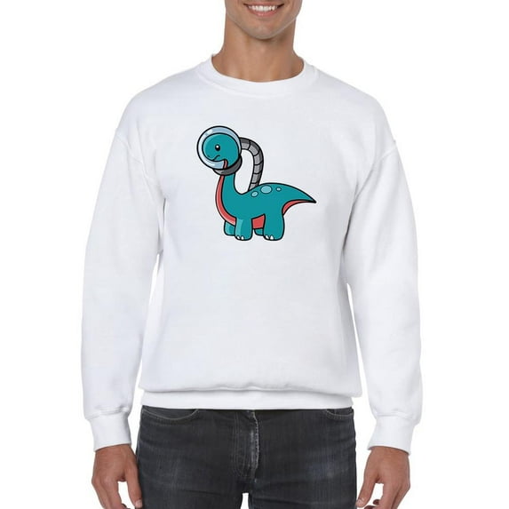 Dinosaur Astronaut Sweatshirt Men -Smartprints Designs, Male 3X-Large