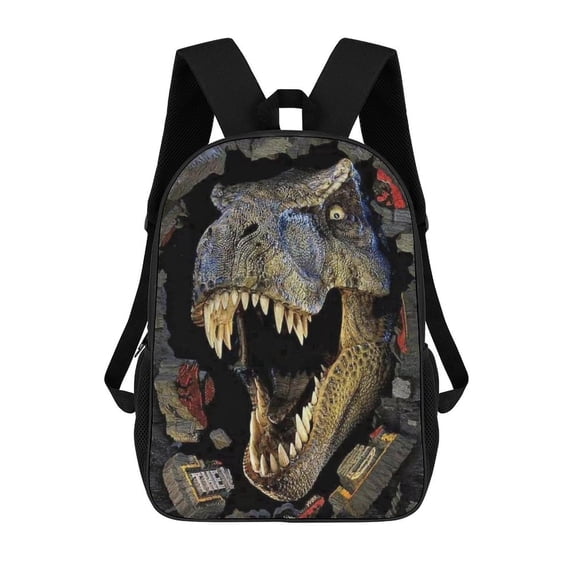 Dinosaur Backpack, unisex Jurassic T. rex Fan Laptop Backpack, waterproof Nylon material, large 17-inch size