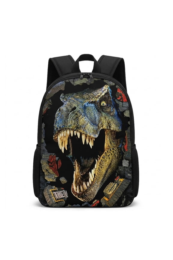 Dinosaur Backpack, unisex Jurassic T. rex Fan Laptop Backpack, waterproof Nylon material, large 17-inch size